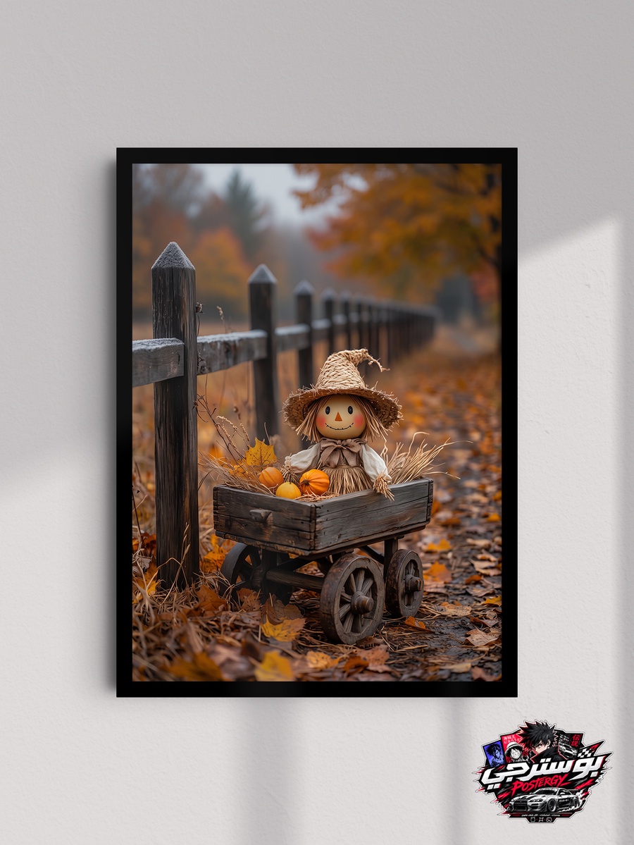 بوستر خريفي – دمية القش وسط أجواء الخريف | Autumn Scarecrow Poster