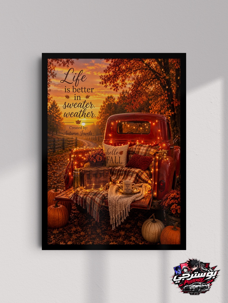 بوستر Life Is Better in Sweater Weather – ديكور الخريف