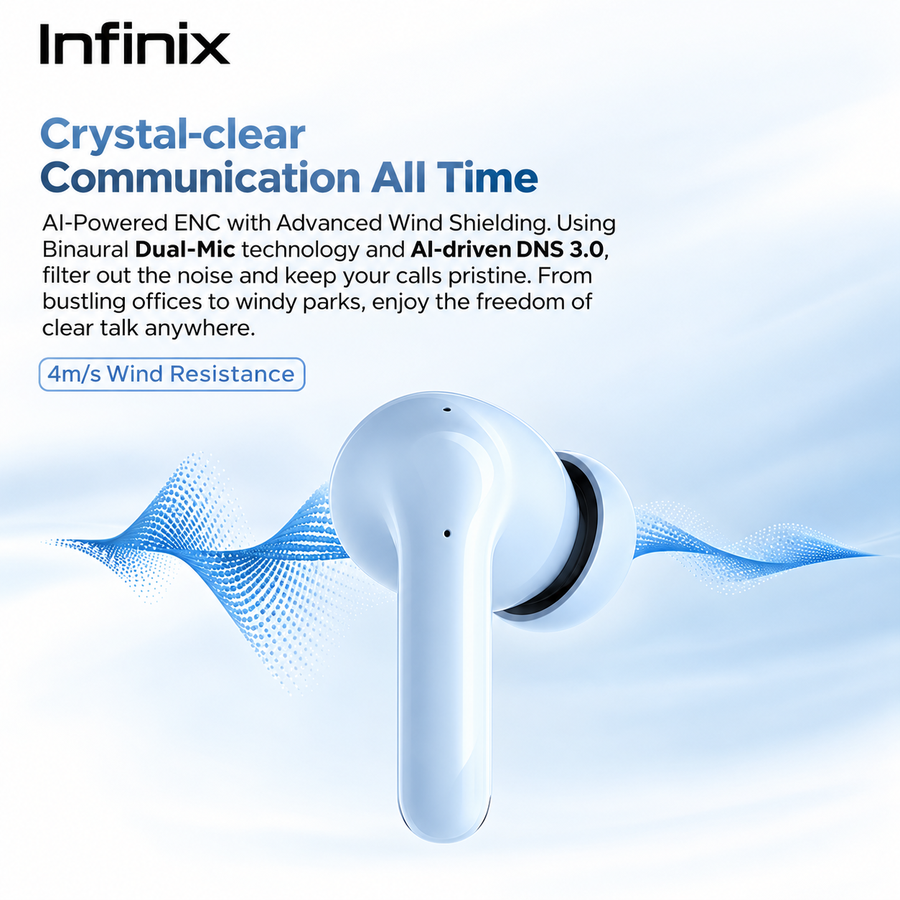 Infinix XBuds H5 XE36 سماعات لاسلكية ببطارية 30 ساعة وBluetooth 6.0