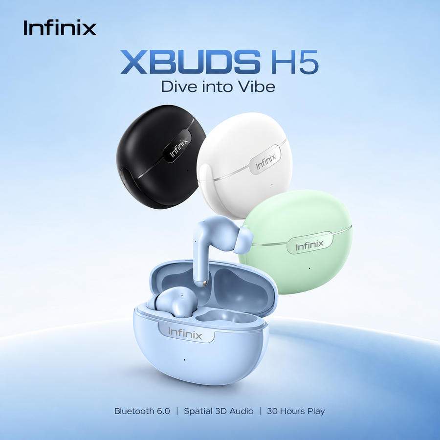 Infinix XBuds H5 XE36 سماعات لاسلكية ببطارية 30 ساعة وBluetooth 6.0