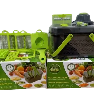 قطاعة خضروات متعددة الوظائف – Veggie Slicer | 22 قطعة لتسهيل تحضير الطعام في مطبخك