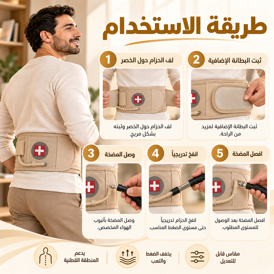 طريقة استخدام حزام أسفل الظهر