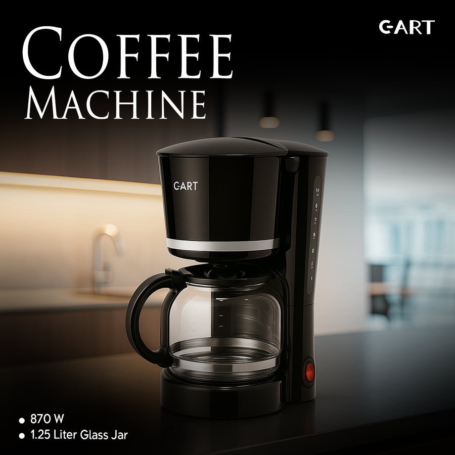 ماكينة قهوة مقطرة GART سوداء 1.25 لتر 870 واط