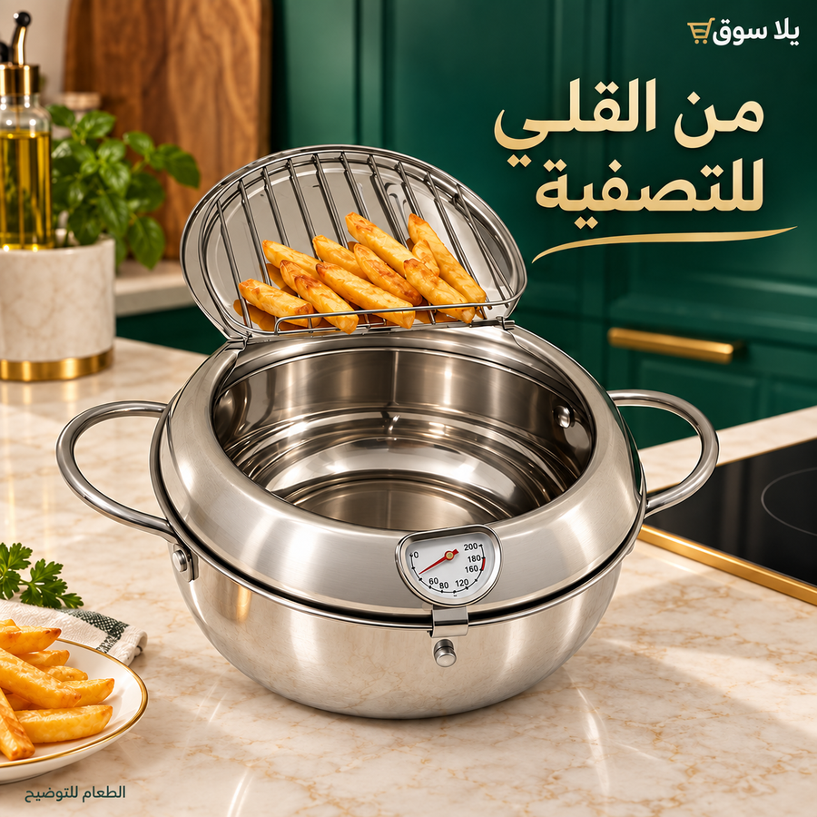 حلة قلي بصفاية زيت