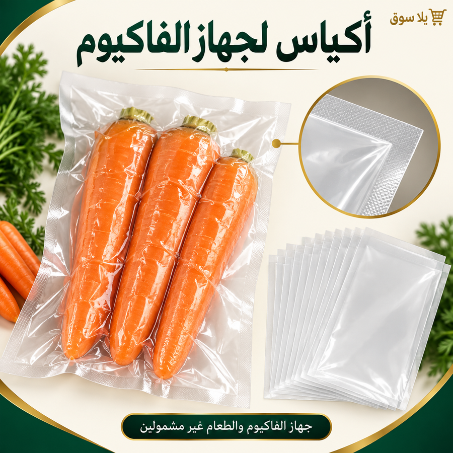 باكت 10 أكياس حفظ الطعام فاكيوم