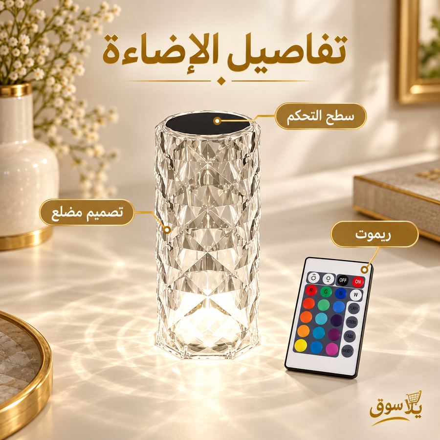 اباجورة كريستال بالريموت