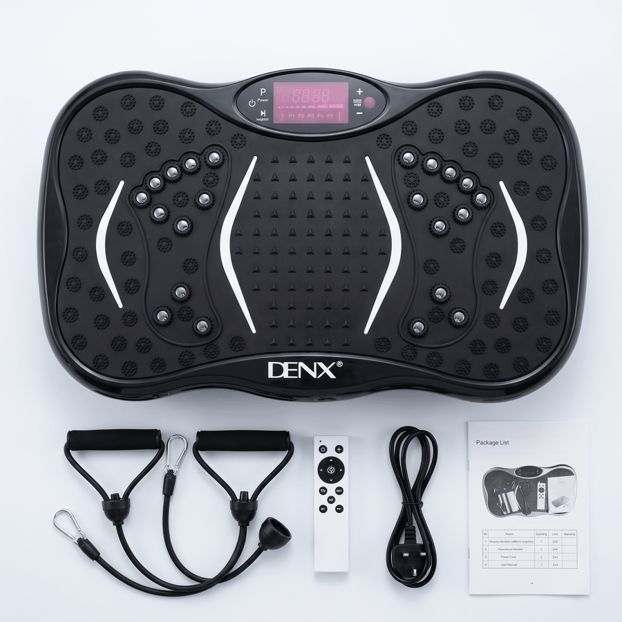 DENX Vibration الذكي – 99 سرعة، 5 برامج وأحزمة مقاومة للتمرين المنزلي