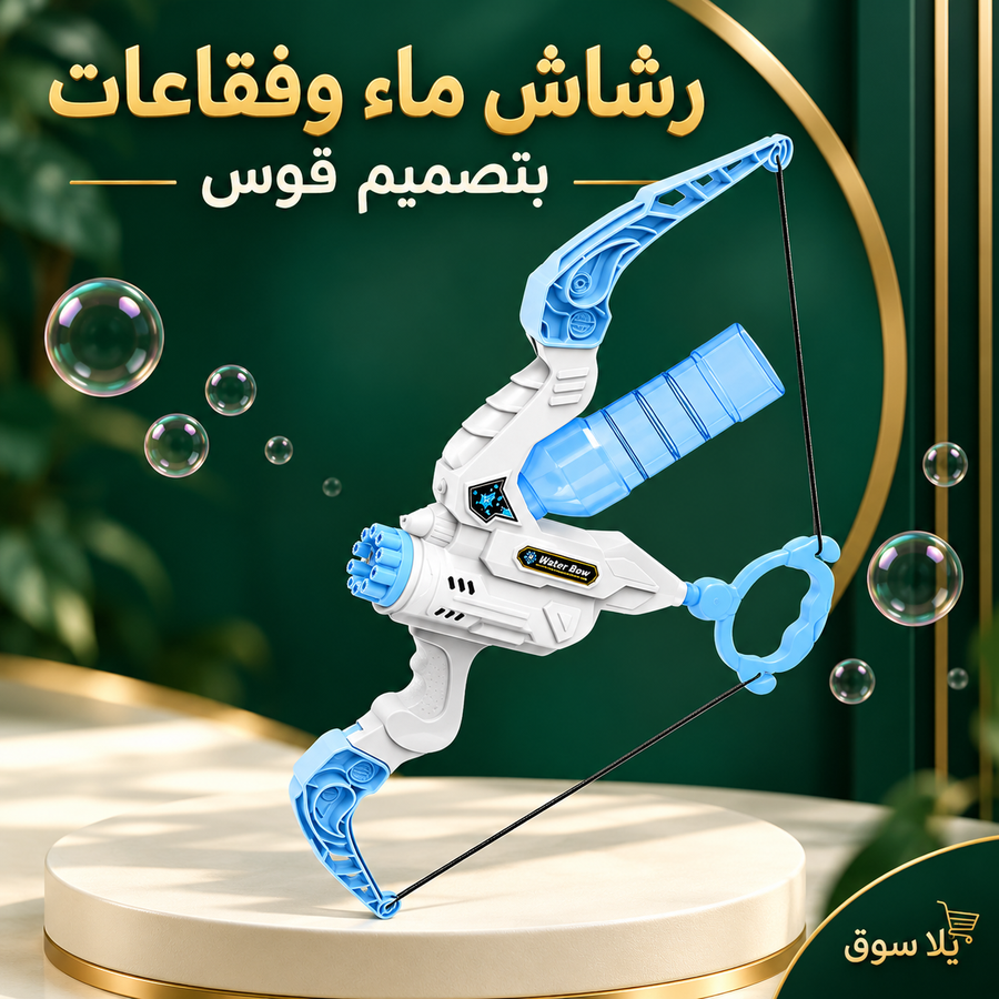 رشاش ماء وفقاعات بشكل قوس وسهم
