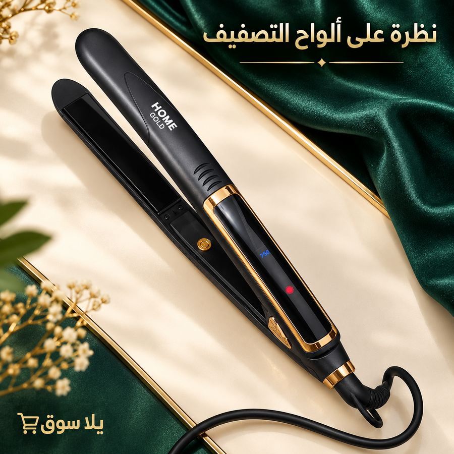 مكواة فرد الشعر من السيراميك ماركة home gold
