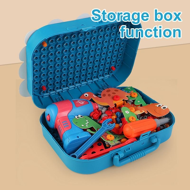 بوكس ديناصورات التركيب بالمفك الكهربائي – 228 قطعة | Dinosaur Electric Screwdriver Building Kit – 228 Pieces