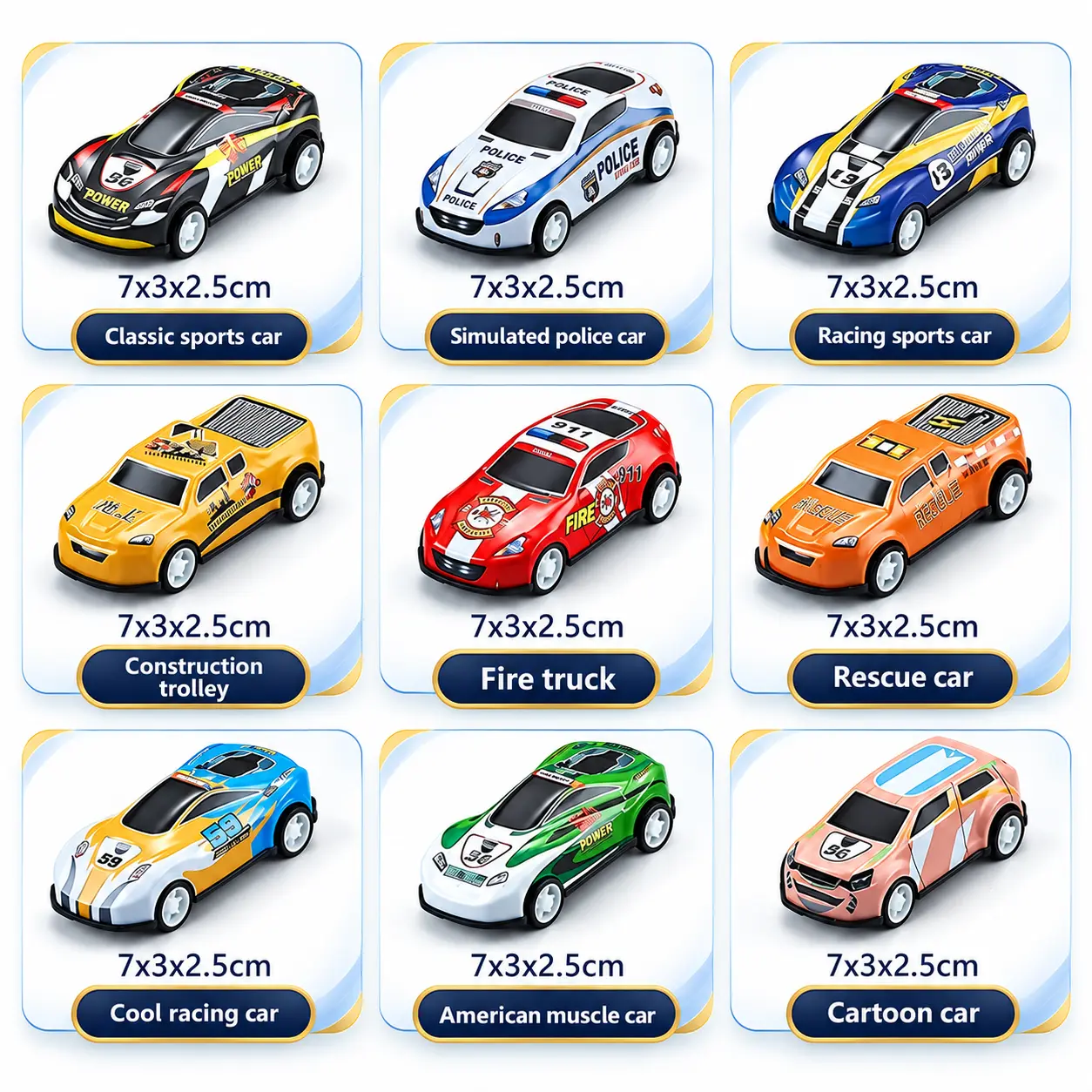 حاوية عربيات بول باك - 48 قطعة | Container Pull Back Cars - 48pcs 