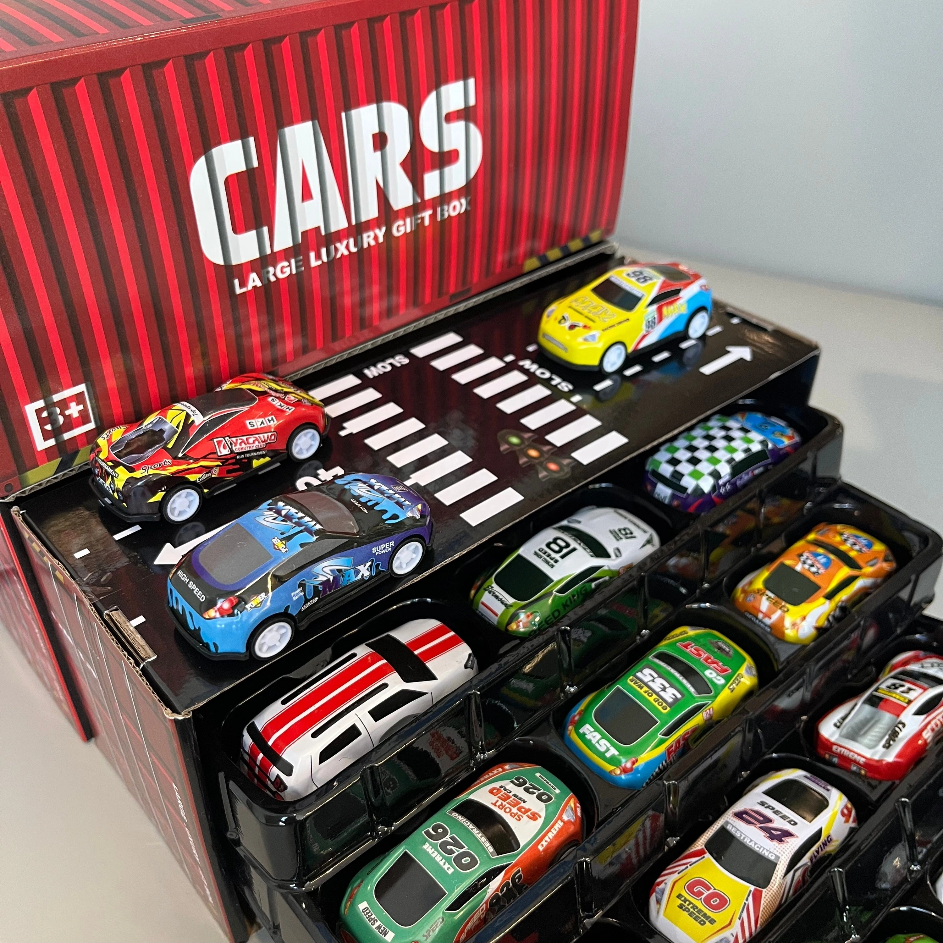 حاوية عربيات بول باك - 48 قطعة | Container Pull Back Cars - 48pcs 