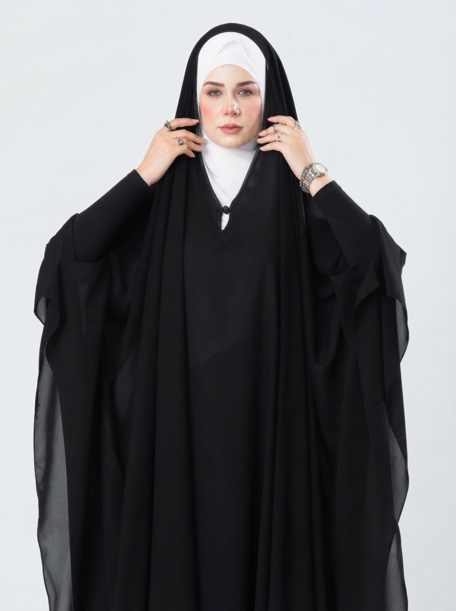 وشاح غشوة  شيفون سعودي ليزر مفتوح ومقفول