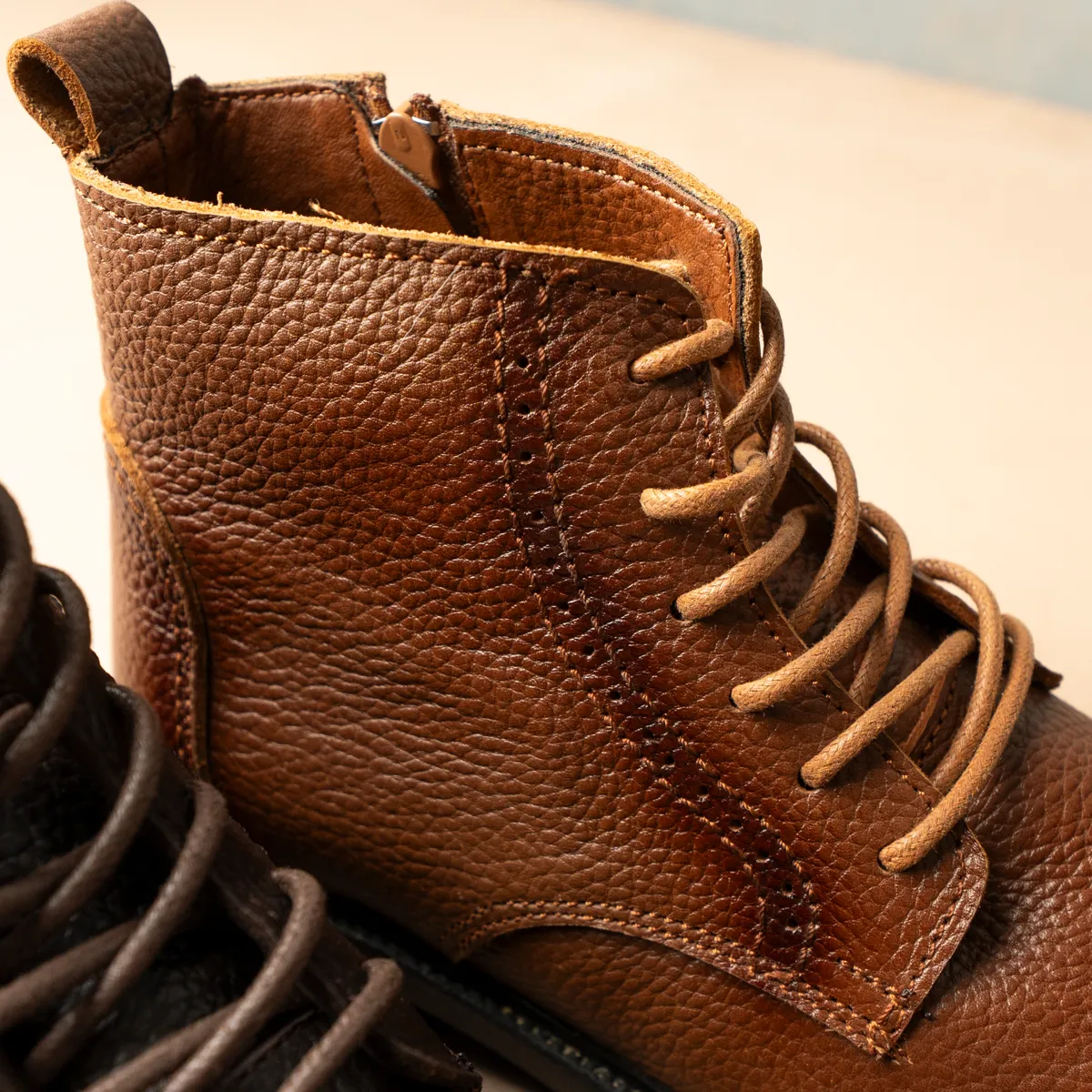 Men's Natural Leather HalfBoot-KH9