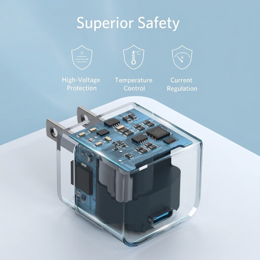 شاحن حائط Anker PowerPort III 20W Cube A2149 بمنفذ USB-C - أبيض