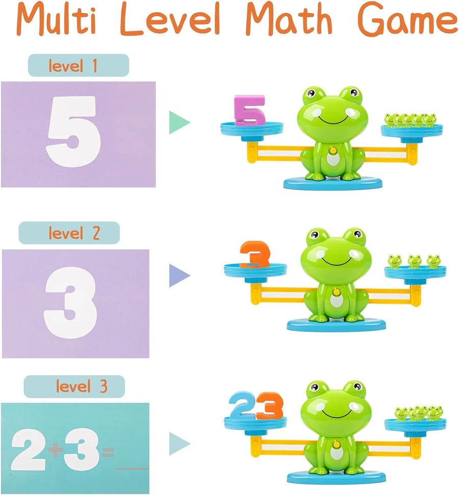 ميزان الضفدع لتعليم الأرقام والحساب | Frog Balance Math Game for Kids