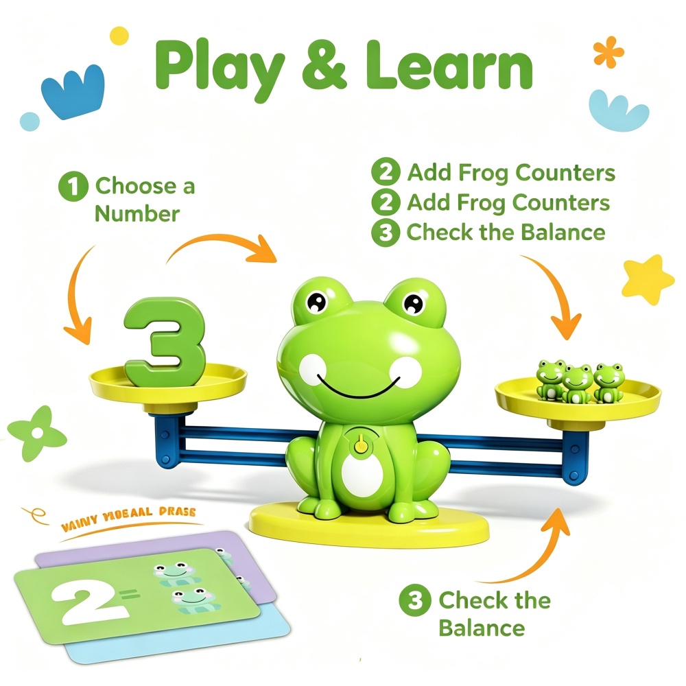 ميزان الضفدع لتعليم الأرقام والحساب | Frog Balance Math Game for Kids