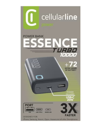 Cellularline Essence Turbo 10000mAh Power Bank