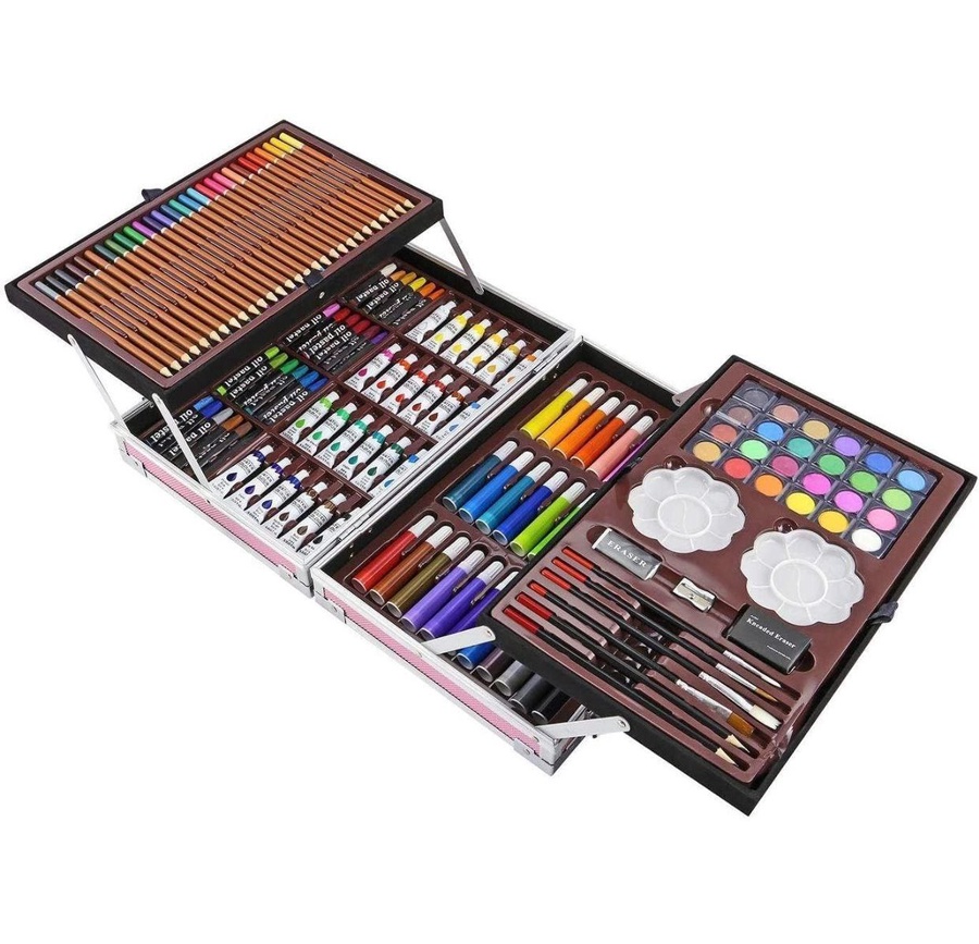 شنطة الرسم والتلوين المتكاملة - 145 قطعة | Complete Art & Coloring Set - 145pcs