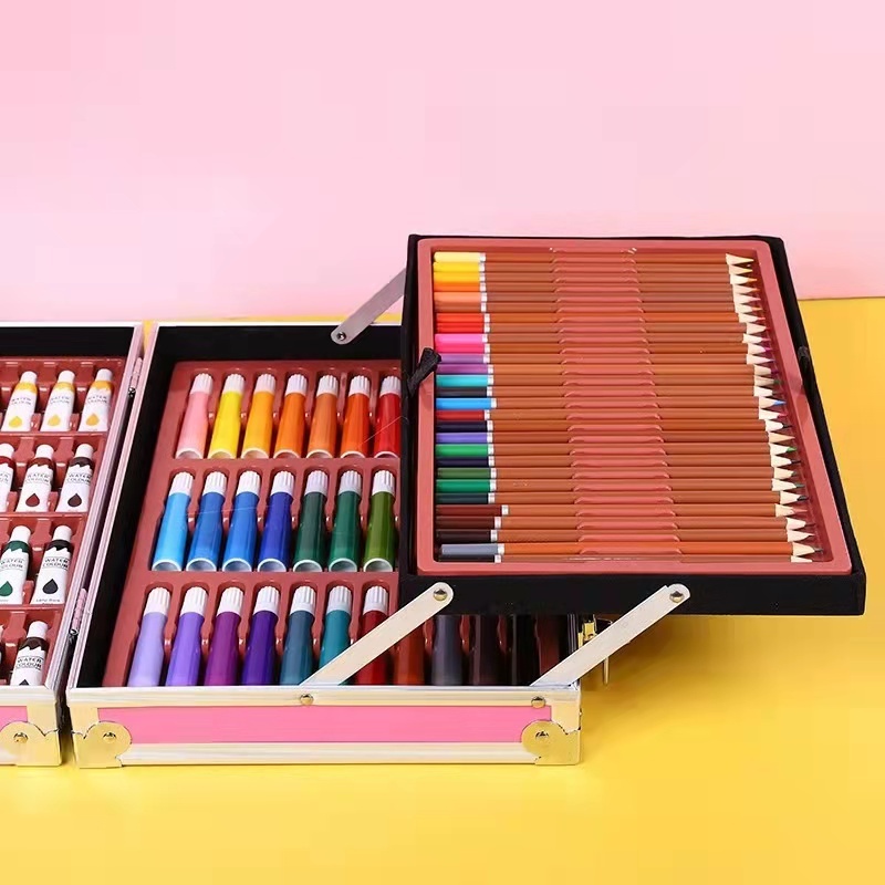 شنطة الرسم والتلوين المتكاملة - 145 قطعة | Complete Art & Coloring Set - 145pcs