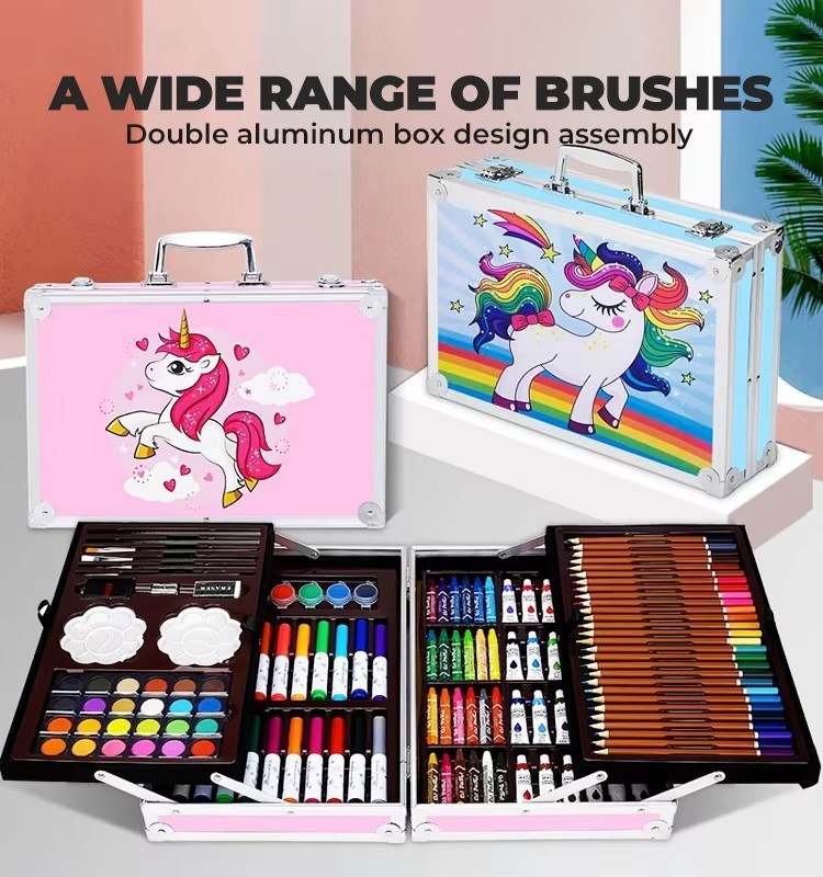 شنطة الرسم والتلوين المتكاملة - 145 قطعة | Complete Art & Coloring Set - 145pcs