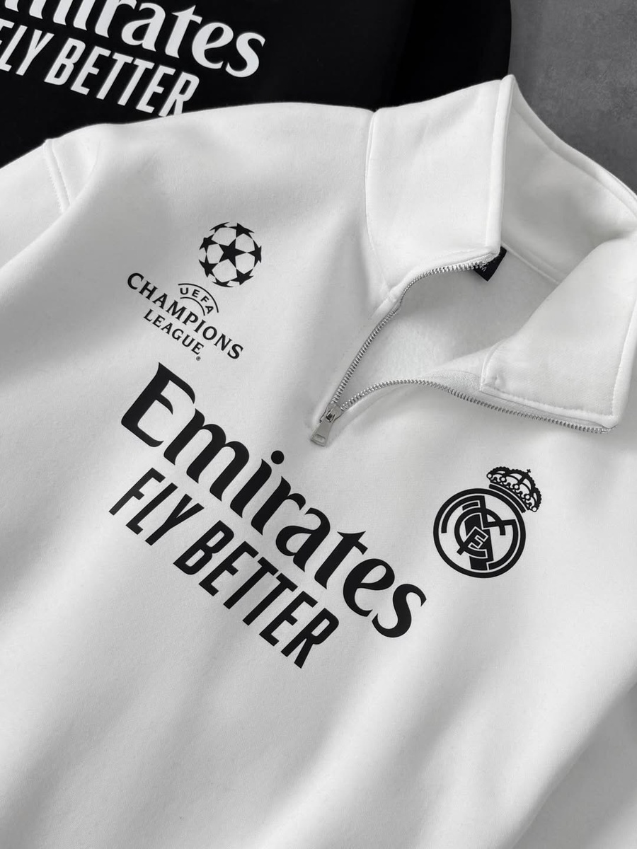 سويت شيرت نص سوستة ريال مدريد Real Madrid | قطن صافي 100% تقيل