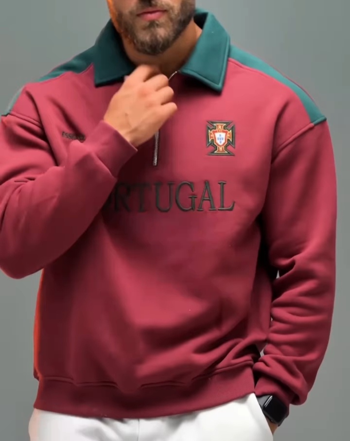 سويت شيرت نص سوستة البرتغال Portugal | قطن صافي 100% تقيل فاخر