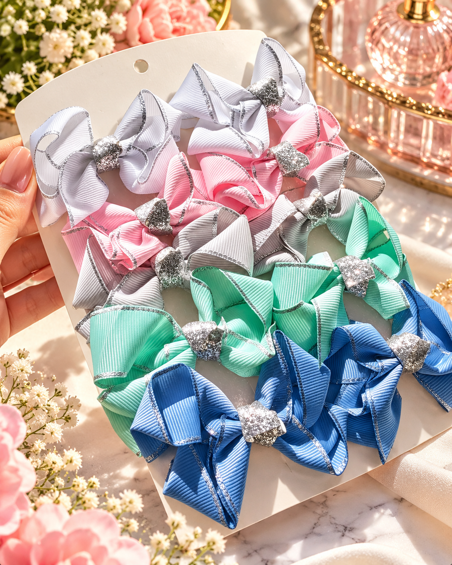 باكت 10 بنس شعر بفيونكات بتصميم مع جليتر 