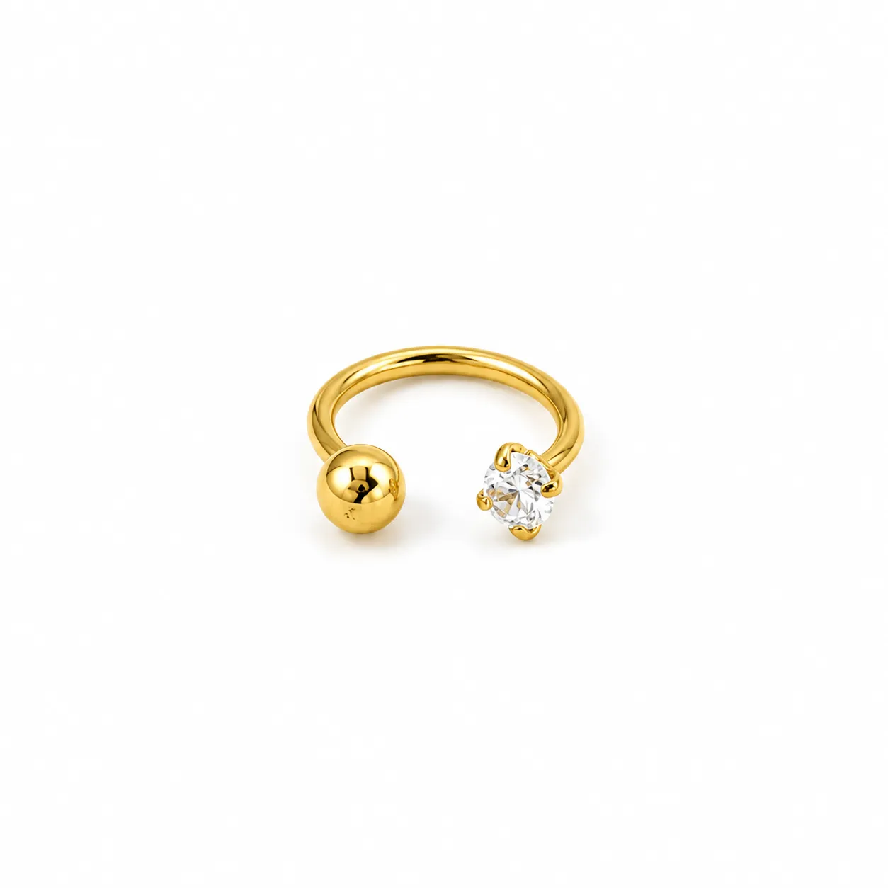  Gold Single Zirconia Horseshoe