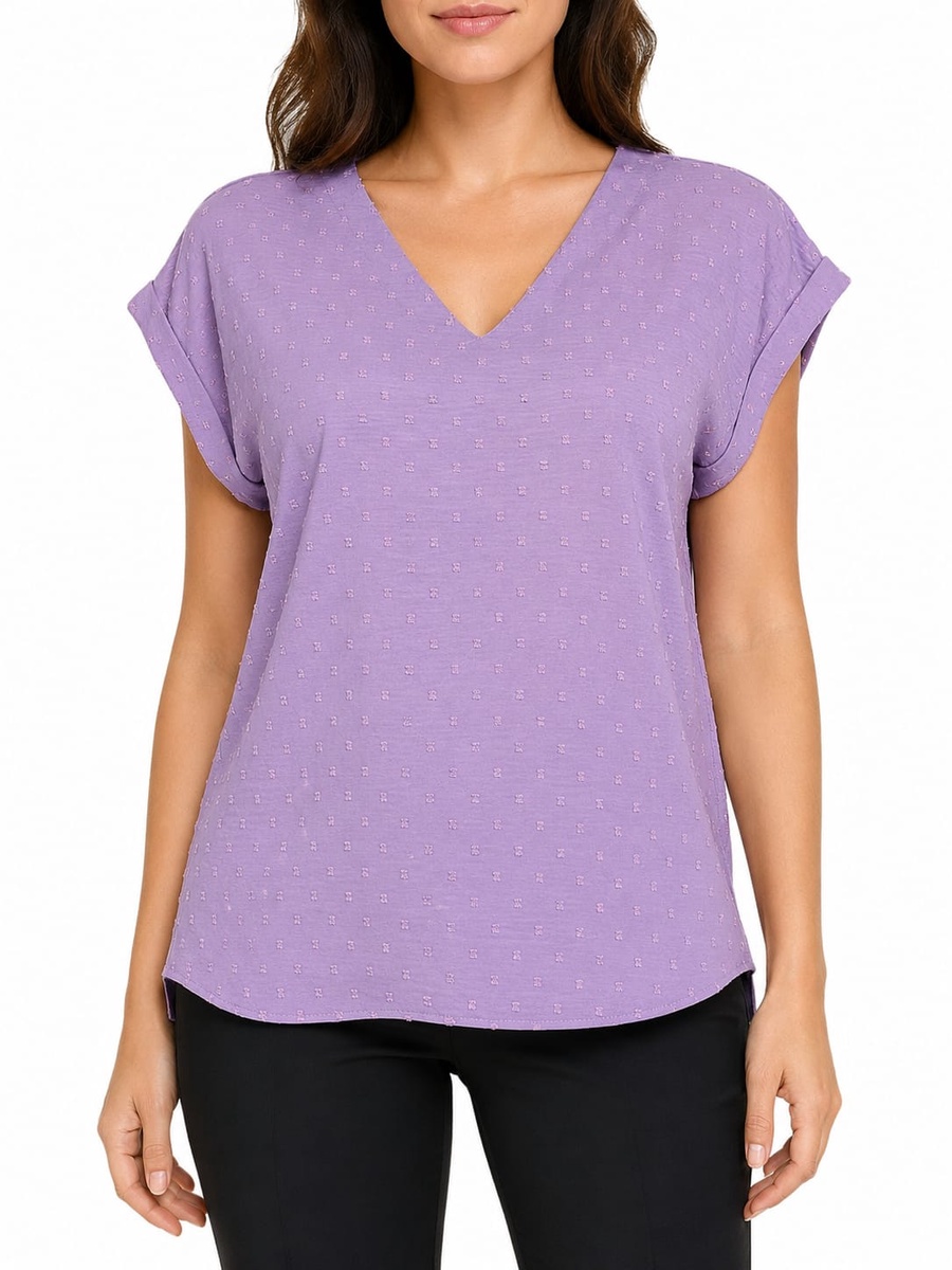 Popcorn V-Neck Blouse