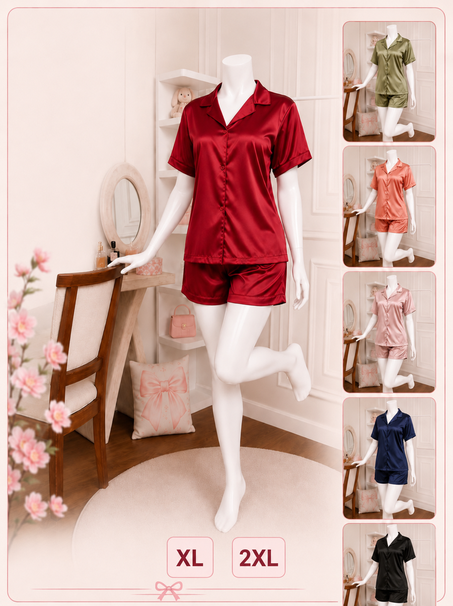 Satin Hot Shorts Women’s Set