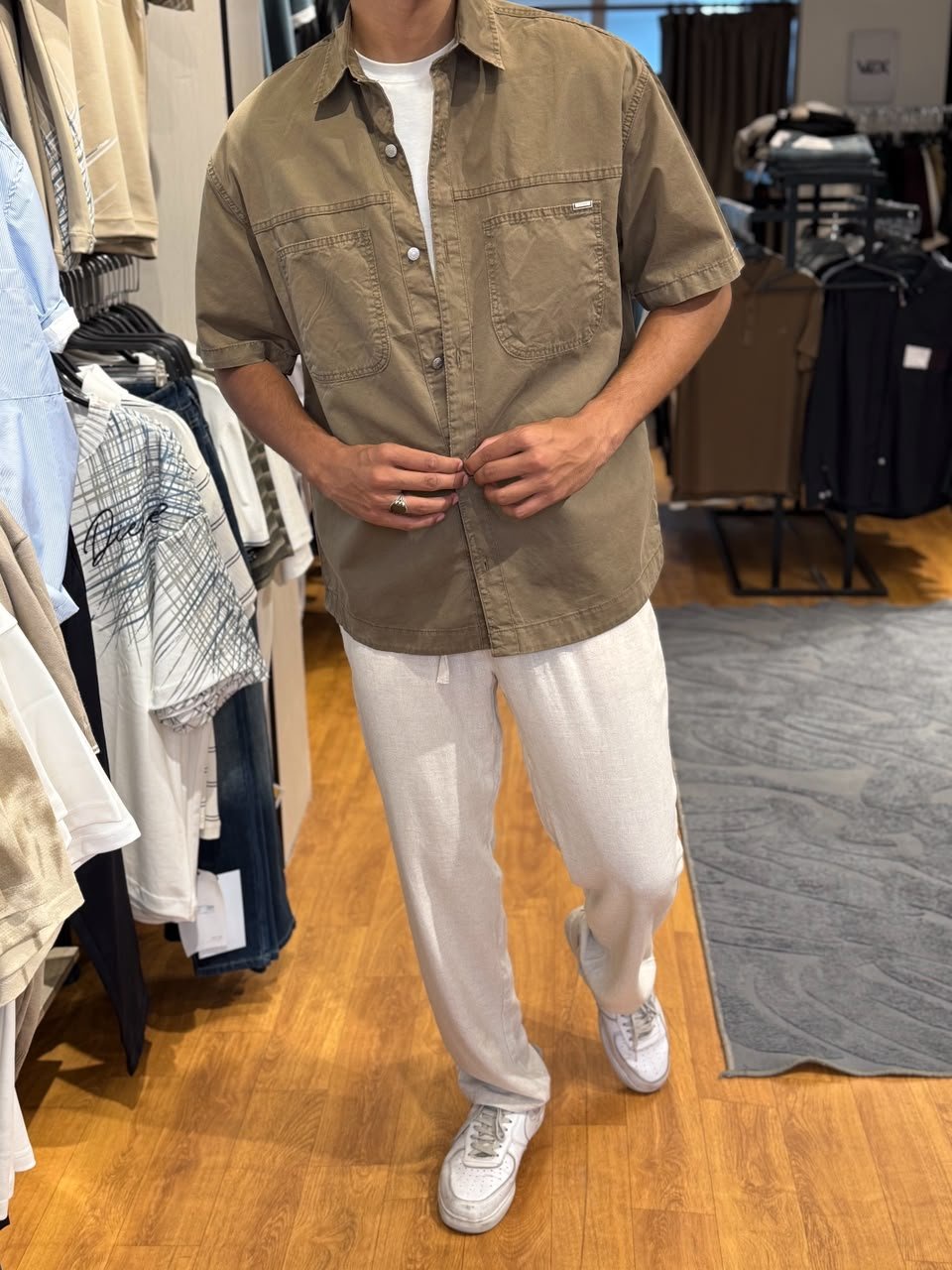 بنطلون كتان بيج — Beige Linen Pants