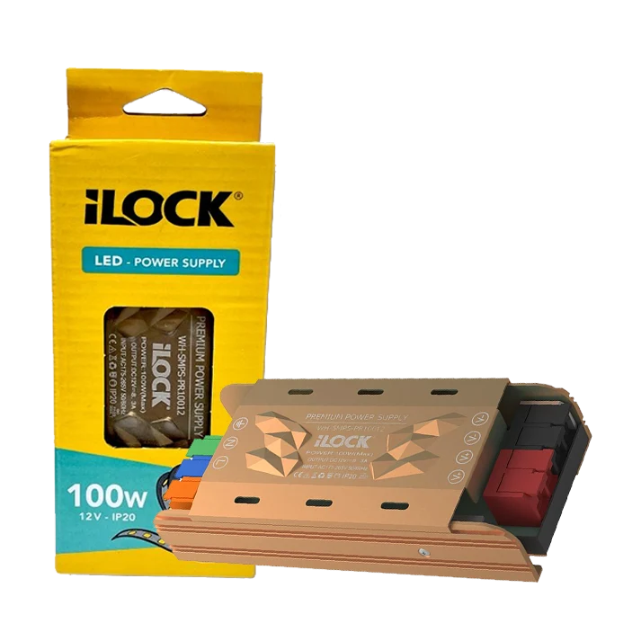 iLOCK Premium LED Power Supply | 12V | 100w | IP20 |  Overload & Overheat Protection | 5-Year Warranty 