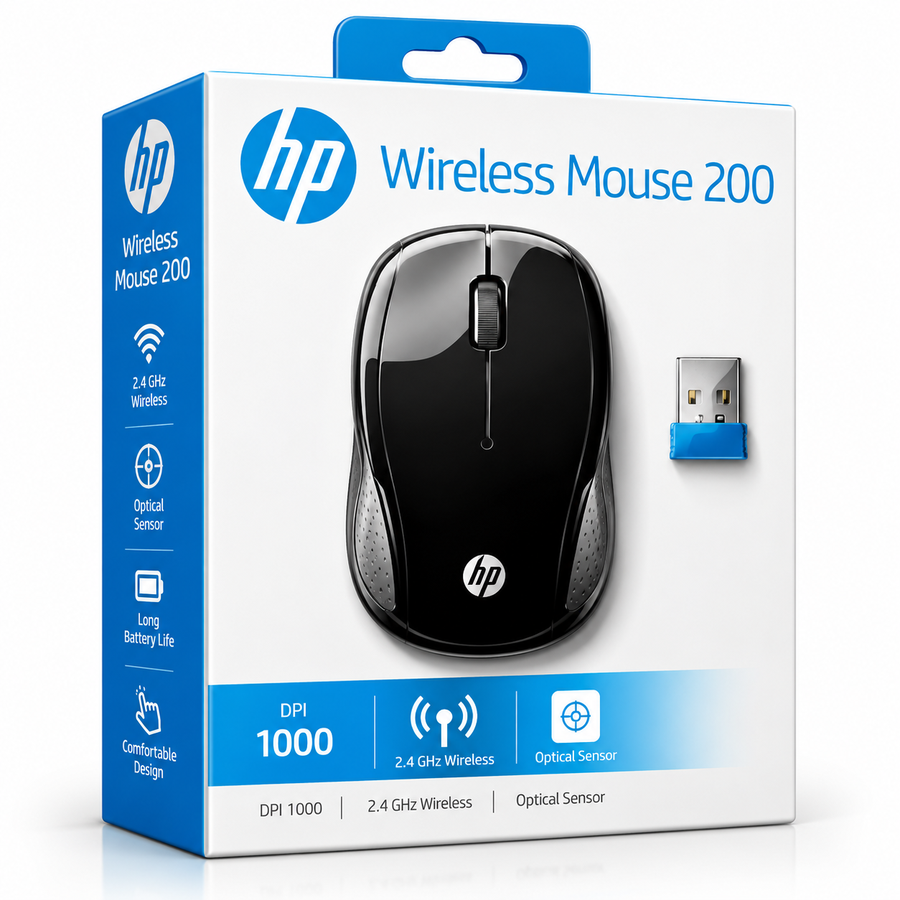 HP 200 Wireless Mouse - Black