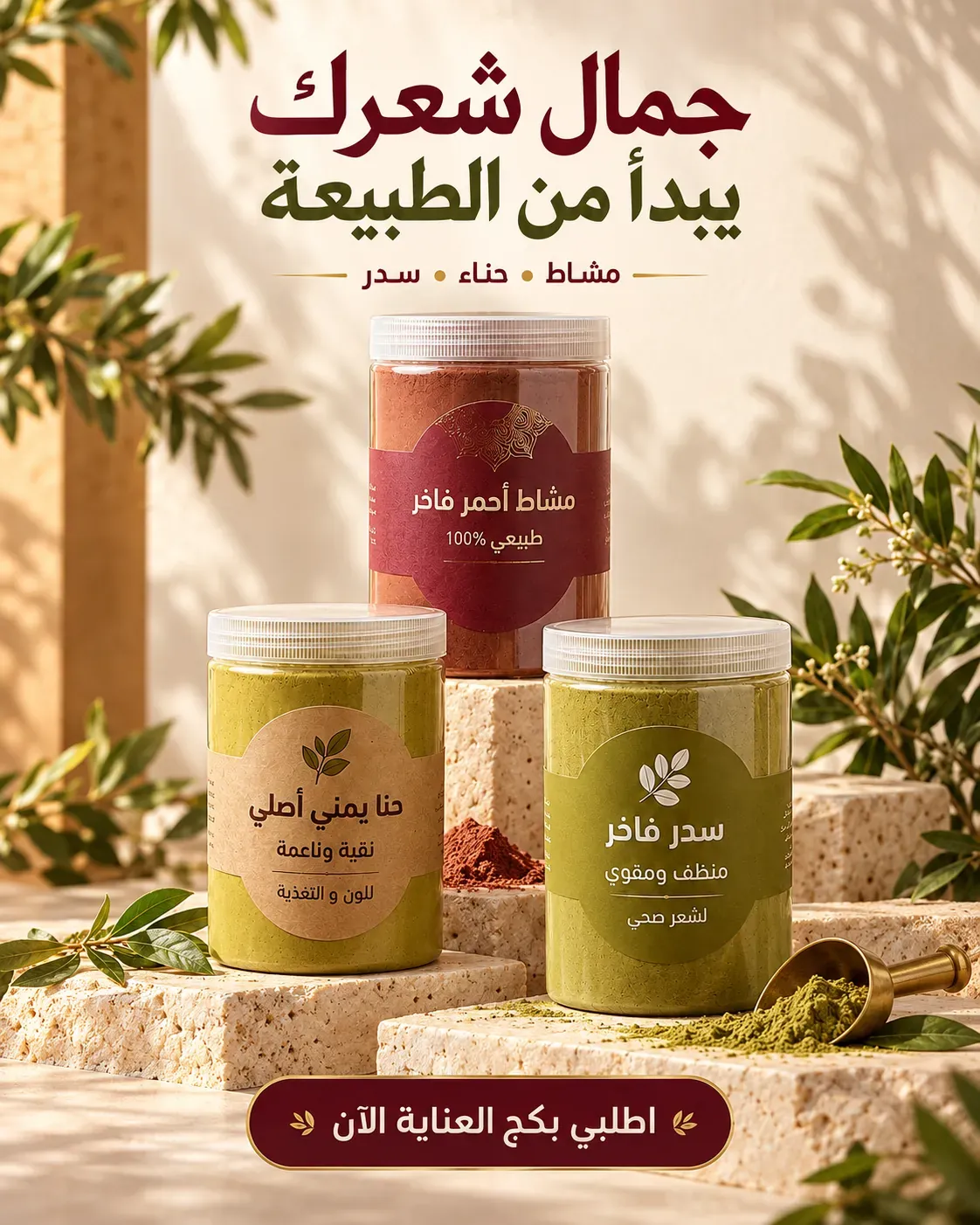 بكج فطرة للحناء والسدر والمشاط الأحمر
