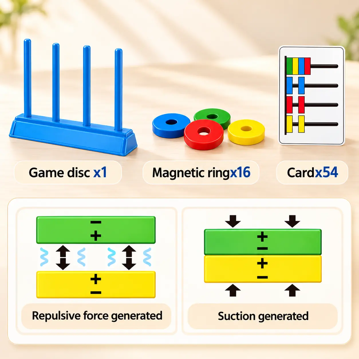 حلقات المغناطيس التعليمية | Magnetic Ring Sorting Game