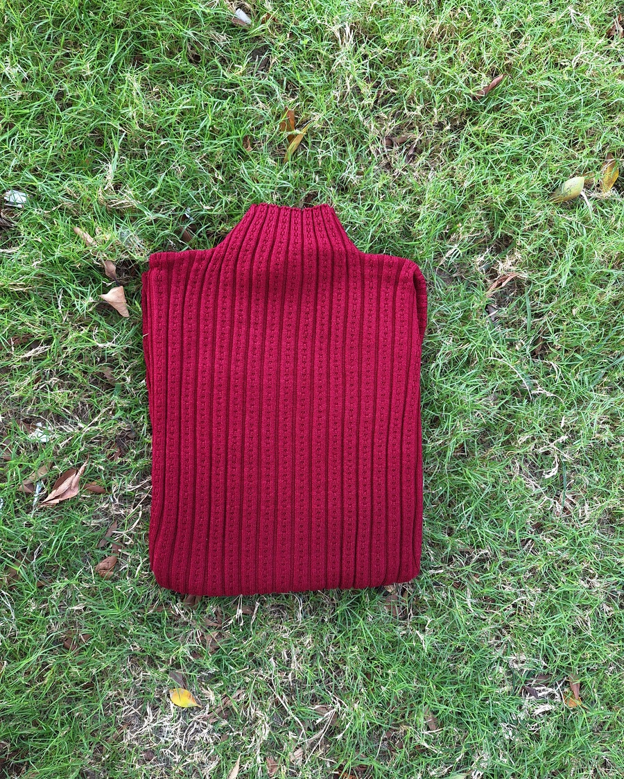 Cable Knit Mock Neck Basic Top
