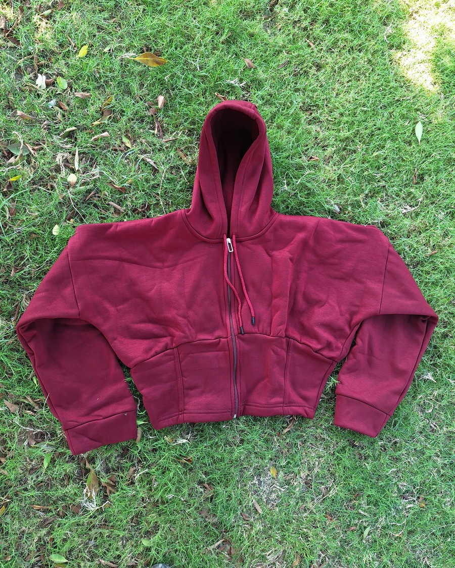 Fleece-Lined Corset Zip-Up Hoodie