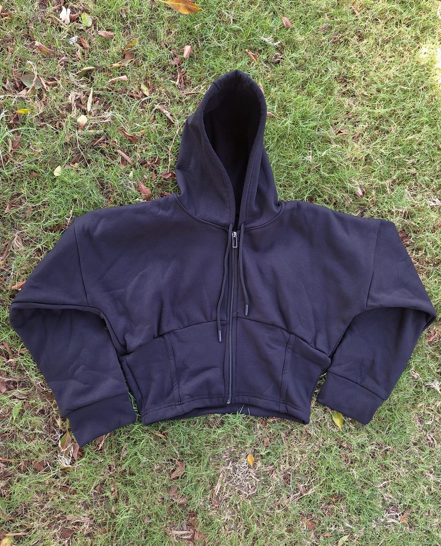 Fleece-Lined Corset Zip-Up Hoodie