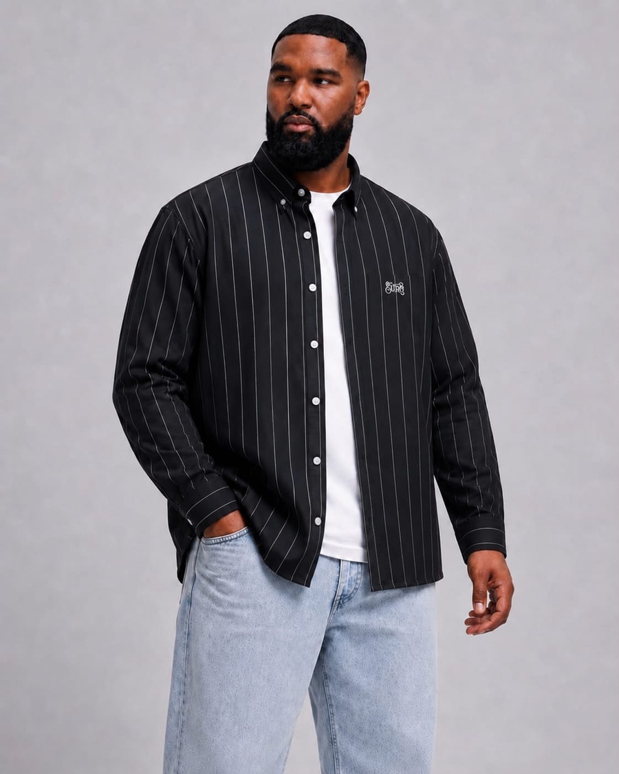 Stripped euro shirt with logo