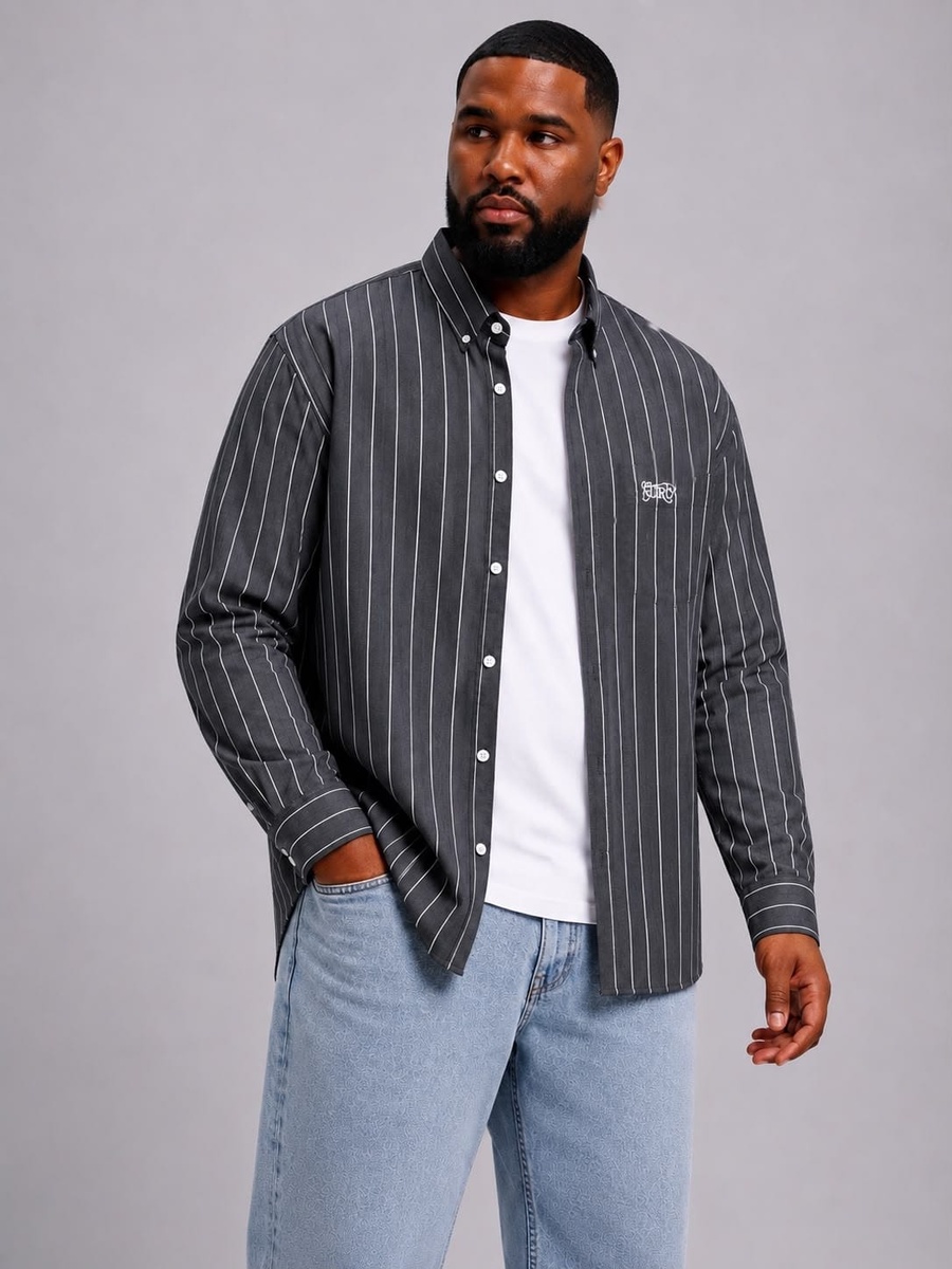 Stripped euro shirt with logo