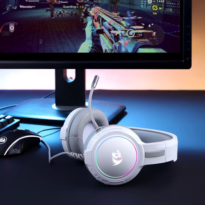 Redragon H270 Mento RGB Wired Gaming Headset – White