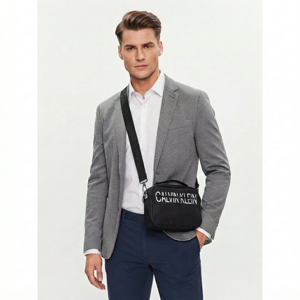Calvin Klein Jeans Black Crossbody & Handbag with Top Handle and Front Logo #0029