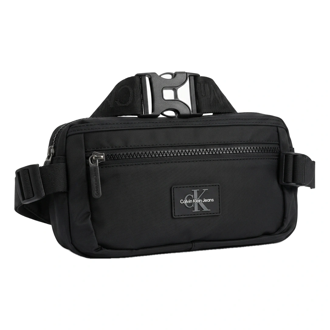 Calvin Klein Jeans Men's Black Multi-Zipper Waist Bag #0021