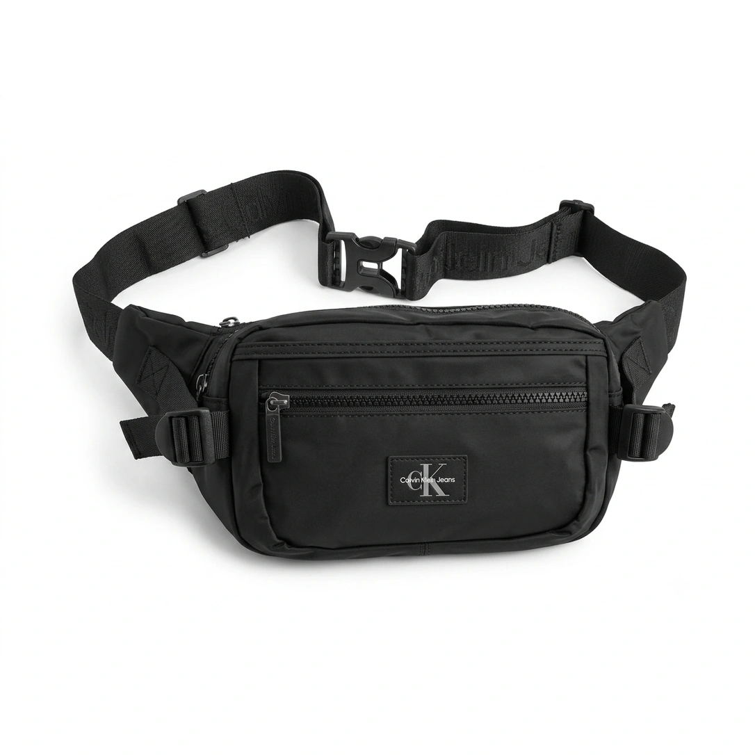 Calvin Klein Jeans Men's Black Multi-Zipper Waist Bag #0021