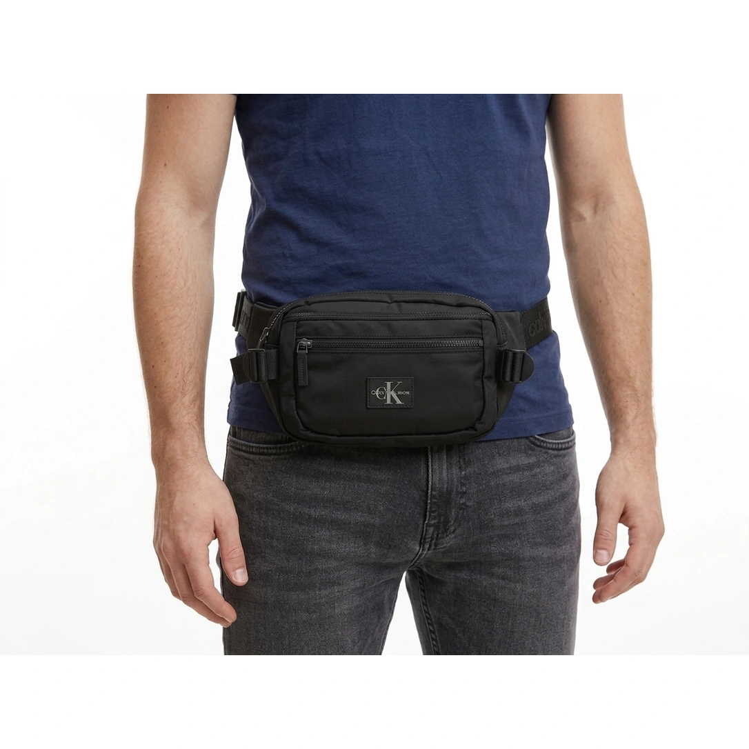 Calvin Klein Jeans Men's Black Multi-Zipper Waist Bag #0021