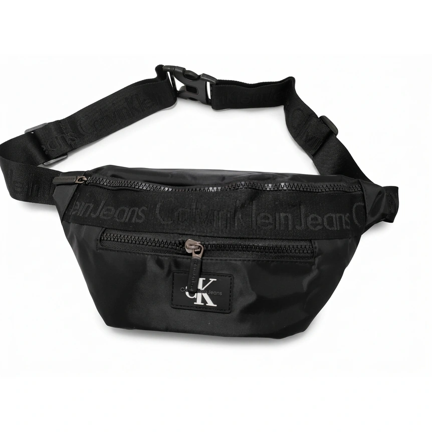 Calvin Klein Jeans Men's Black Nylon Logo Waist Bag #0020
