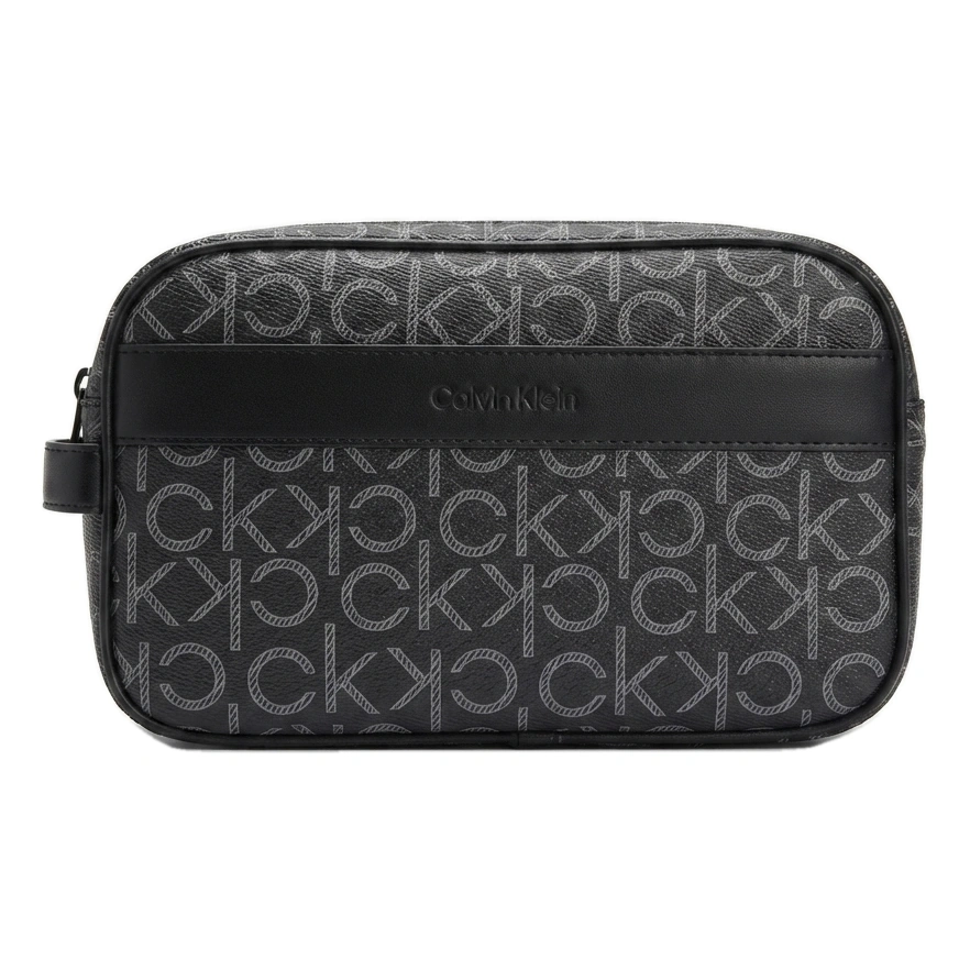 Calvin Klein Men's Monogram Toiletry & Pouch Bag - BlackCharcoal #0024