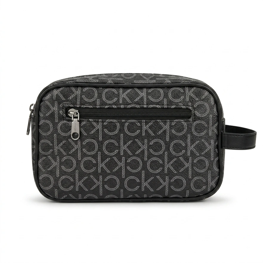 Calvin Klein Men's Monogram Toiletry & Pouch Bag - BlackCharcoal #0024