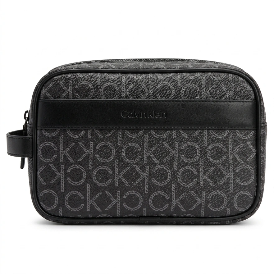 Calvin Klein Men's Monogram Toiletry & Pouch Bag - BlackCharcoal #0024